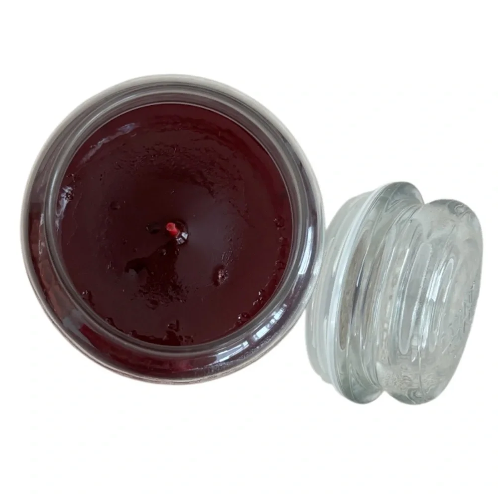 Yankee Candle Jar Holly & Red Currant Rare Vintage Black Band Deep Red 14.5 Oz
